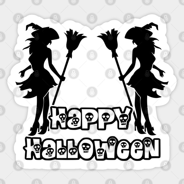 Pretty Halloween Witches - Happy Halloween - 1510201408 Sticker by Semenov